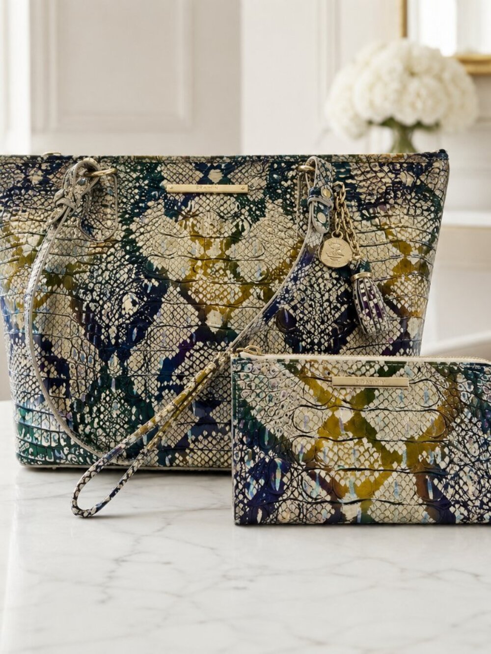 Brahmin Medium Asher Tote & Corie Wallet Spellbound Melbourne Set NWT